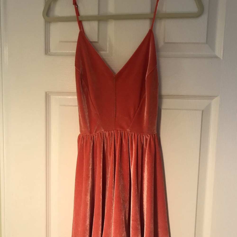 Urban Outfitters velvet coral romper